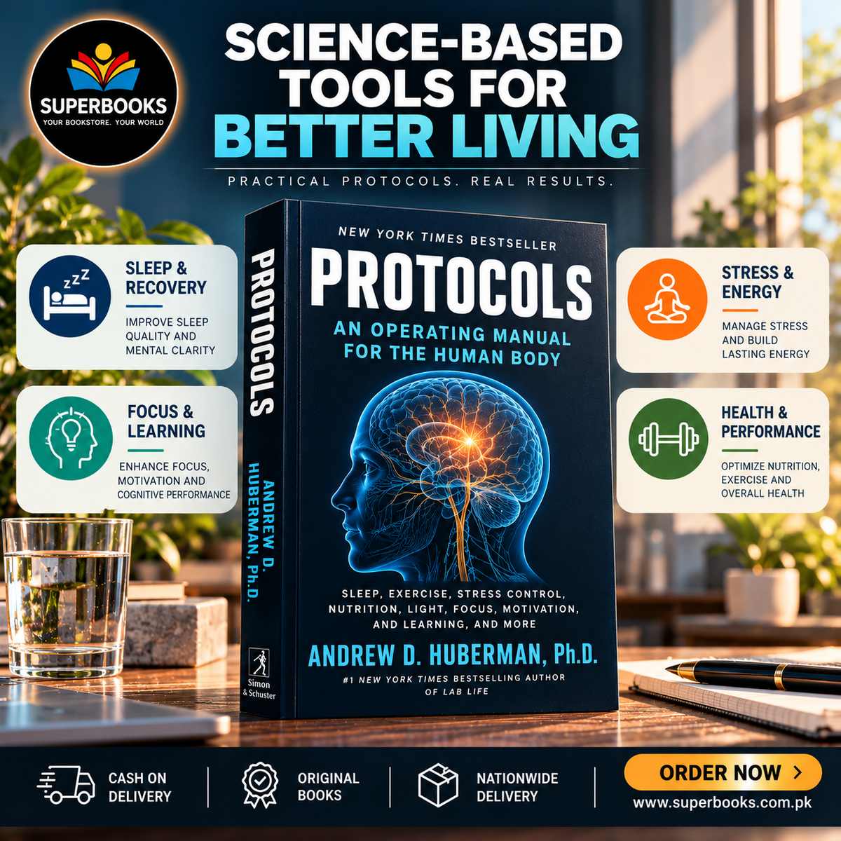 protocols_andrew_huberman_superbooks Protocols: An Operating Manual for the Human Body by Andrew D. Huberman - Image 1